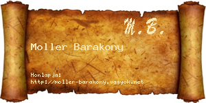 Moller Barakony névjegykártya